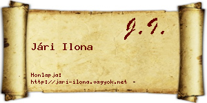 Jári Ilona névjegykártya